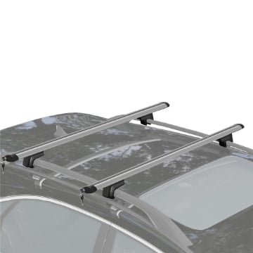 BARRE PORTATUTTO PER AUTO DA 75 KG CON BLOCCO E CHIAVI DI SICUREZZA, IN ALLUMINIO E ABS, 135.3X5.7X7 CM, ARGENTO