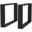 SET 2 GAMBE PER TAVOLINO RETTANGOLARI STILE INDUSTRIALE IN ACCIAIO, CAPACITÓ 60 KG, 70X8X41 CM, NERO