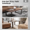 SET 2 GAMBE PER TAVOLINO RETTANGOLARI STILE INDUSTRIALE IN ACCIAIO, CAPACITÓ 60 KG, 70X8X41 CM, NERO