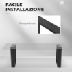 SET 2 GAMBE PER TAVOLINO RETTANGOLARI STILE INDUSTRIALE IN ACCIAIO, CAPACITÓ 60 KG, 70X8X41 CM, NERO