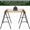 SET DI 2 CAVALLETTI PIEGHEVOLI CAVALLETTO PER LEGNA ANTISCIVOLO ARANCIONE