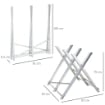 CAVALLETTO TAGLIALEGNA PIEGHEVOLE E TRIANGOLARE IN METALLOCON DENTI SEGHETTATI, 83X83X79 CM, ARGENTO