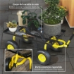 CARRELLO DA GIARDINO IN ACCIAIO CON CAPACITÓ 150 KG E MANIGLIA RIVESTITA, 94X48.5X100 CM, GIALLO E NERO