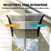 TETTOIA DA ESTERNO IN POLICARBONATO PER PORTE E FINESTRE, 103X96.5X27CM, TRASPARENTE