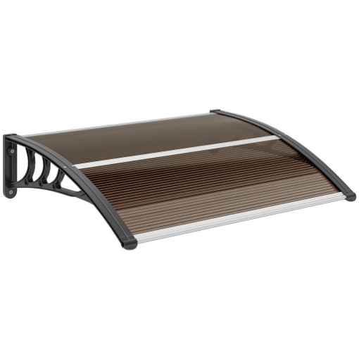 PENSILINA DA ESTERNI IMPERMEABILE E ANTI-UV, IN PC, PP E ALLUMINIO, 75X100X23 CM, MARRONE E NERO