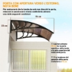 PENSILINA DA ESTERNI IMPERMEABILE E ANTI-UV, IN PC, PP E ALLUMINIO, 75X100X23 CM, MARRONE E NERO