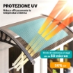 PENSILINA DA ESTERNI IMPERMEABILE E ANTI-UV, IN PC, PP E ALLUMINIO, 75X100X23 CM, MARRONE E NERO