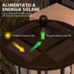 LAMPIONE SOLARE CON 6H AUTONOMIA E ANCORAGGIO A TERRA, IN POLICARBONATO E ABS IP44, 17X17X127 CM, NERO