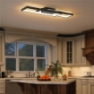LAMPADA LED A SOFFITTO DIMMERABILE 3000-6000K CON TELECOMANDO E INTERRUTTORE, 70X30 CM, NERO