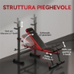 PANCA FITNESS CON RACK PER PESI, SCHIENALE E SEDILE REGOLABILI, DIP STATION, CAPACITÓ 420 KG