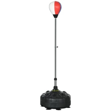 PUNCHING BALL DA TERRA CON BASE RIEMPIBILE E VENTOSE, ALTEZZA REGOLABILE DA 147-165 CM, NERO