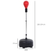 PUNCHING BALL CON ALTEZZA REGOLABILE E GUANTI INCLUSI, ?48X136-154CM, ROSSO