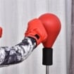 PUNCHING BALL CON ALTEZZA REGOLABILE E GUANTI INCLUSI, ?48X136-154CM, ROSSO