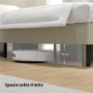 STRUTTURA LETTO 140X200 CM CON TESTIERA IMBOTTITA REGOLABILE IN ALTEZZA E DOGHE, VELLUTO A COSTE, GRIGIO