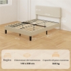 STRUTTURA LETTO 140X200 CM CON TESTIERA IMBOTTITA REGOLABILE IN ALTEZZA E DOGHE, VELLUTO A COSTE, GRIGIO