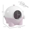 LETTIERA PER GATTI 4KG MAX CON COPERCHIO E PALETTA INCLUSA, 53X51X48 CM, BIANCA E ROSA
