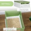 LETTIERA PER GATTI CHIUSA CON PALETTA, VASSOIO ESTRAIBILE E 2 PORTE, 47.5X35.5X36.7CM, VERDE CHIARO