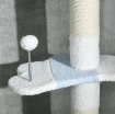 ALBERO TIRAGRAFFI PER GATTI A SOFFITTO CON PALO REGOLABILE DA 225-255 CM, PALLINA E PIATTAFORME, BIANCO