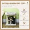 ALBERO TIRAGRAFFI CON LETTINO, PIATTAFORMA, SPAZZOLA E PALO IN SISAL, 40X40X48 CM, GRIGIO
