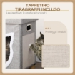 CASETTA PER GATTI CON TIRAGRAFFI, CUSCINO E PALLINA, IN LEGNO E POLIESTERE, 35.5X35.5X42.5 CM, CREMA E GRIGIO