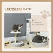 TIRAGRAFFI PER GATTI CON LETTINI, CORDA IN JUTA E PELUCHE, 41X41X44 CM, GRIGIO CHIARO