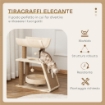ALBERO TIRAGRAFFI PER GATTI CON LETTINO, CUCCIA E TAPPETINO, IN LEGNO, PELUCHE E SISAL, 60X30X76 CM, MARRONE CHIARO
