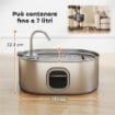 FONTANELLA PER GATTO DA 7L CON LUCE LED E SPAZZOLA, IN ACCIAIO INOX 304, 32X22.1X22.3 CM, ARGENTO