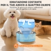 FONTANELLA PER GATTO DA 7L CON LUCE LED E SPAZZOLA, IN ACCIAIO INOX 304, 32X22.1X22.3 CM, ARGENTO