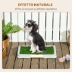 LETTIERA PER CANI 3 STRATI CON PRATO SINTETICO, GRIGLIA E VASSOIO INFERIORE, 46.5X34X5.5 CM