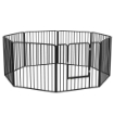 RECINTO PER CANI A 8 PANNELLI MODULABILI DA INTERNO ED ESTERNO, IN ACCIAIO, 164X164X60 CM, NERO