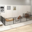 RECINTO PER CANI A 8 PANNELLI MODULABILI DA INTERNO ED ESTERNO, IN ACCIAIO, 164X164X60 CM, NERO
