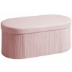 POUF CONTENITORE PIEGHEVOLE CON VANO DA 72L E RIVESTIMENTO IN VELLUTO, 76X38X35 CM, ROSA