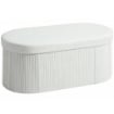 POUF CONTENITORE PIEGHEVOLE CON VANO DA 72L E RIVESTIMENTO IN VELLUTO, 76X38X35 CM, CREMA