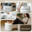 POUF CONTENITORE PIEGHEVOLE CON VANO DA 72L E RIVESTIMENTO IN VELLUTO, 76X38X35 CM, CREMA