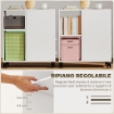 TAVOLINO CON RUOTE MINIMAL CON 2 CASSETTI, VANO APERTO E RIPIANO REGOLABILE, IN LEGNO, 60X30X65 CM, BIANCO