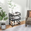 SUPPORTO PER STAMPANTE INDUSTRIALE A 3 LIVELLI, IN METALLO E TRUCIOLATO, 55X40X77 CM, NERO
