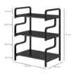 SUPPORTO PER STAMPANTE INDUSTRIALE A 3 LIVELLI, IN METALLO E TRUCIOLATO, 55X40X77 CM, NERO