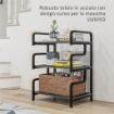 SUPPORTO PER STAMPANTE INDUSTRIALE A 3 LIVELLI, IN METALLO E TRUCIOLATO, 55X40X77 CM, NERO