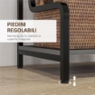 SUPPORTO PER STAMPANTE INDUSTRIALE A 3 LIVELLI, IN METALLO E TRUCIOLATO, 55X40X77 CM, NERO