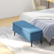 PANCA CONTENITORE POUF POGGIAPIEDI IMBOTTITO, 102X40X44 CM, BLU SCURO