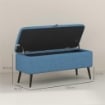 PANCA CONTENITORE POUF POGGIAPIEDI IMBOTTITO, 102X40X44 CM, BLU SCURO