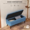 PANCA CONTENITORE POUF POGGIAPIEDI IMBOTTITO, 102X40X44 CM, BLU SCURO