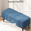 PANCA CONTENITORE POUF POGGIAPIEDI IMBOTTITO, 102X40X44 CM, BLU SCURO