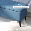 PANCA CONTENITORE POUF POGGIAPIEDI IMBOTTITO, 102X40X44 CM, BLU SCURO