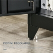 ARMADIETTO METALLICO A 2 ANTE IN STILE INDUSTRIALE PER CASA E GARAGE, 75X33X110 CM, NERO