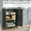 ARMADIETTO METALLICO A 2 ANTE IN STILE INDUSTRIALE PER CASA E GARAGE, 75X33X110 CM, NERO