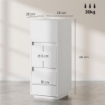 SET DI 2 COMODINI CON 2 CASSETTI E RIPIANO APERTO MODERNI E SALVASPAZIO, 25X30X65 CM, BIANCO