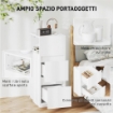 SET DI 2 COMODINI CON 2 CASSETTI E RIPIANO APERTO MODERNI E SALVASPAZIO, 25X30X65 CM, BIANCO
