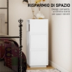 SET DI 2 COMODINI CON 2 CASSETTI E RIPIANO APERTO MODERNI E SALVASPAZIO, 25X30X65 CM, BIANCO