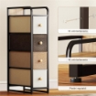 CASSETTIERA SALVASPAZIO CON 4 CASSETTI PIEGHEVOLI IN TESSUTO, ACCIAIO E LEGNO, 20X47X84.5 CM, MULTICOLORE